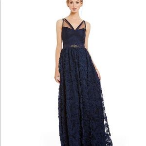Adrianna Papell navy blue  bridesmaid gown